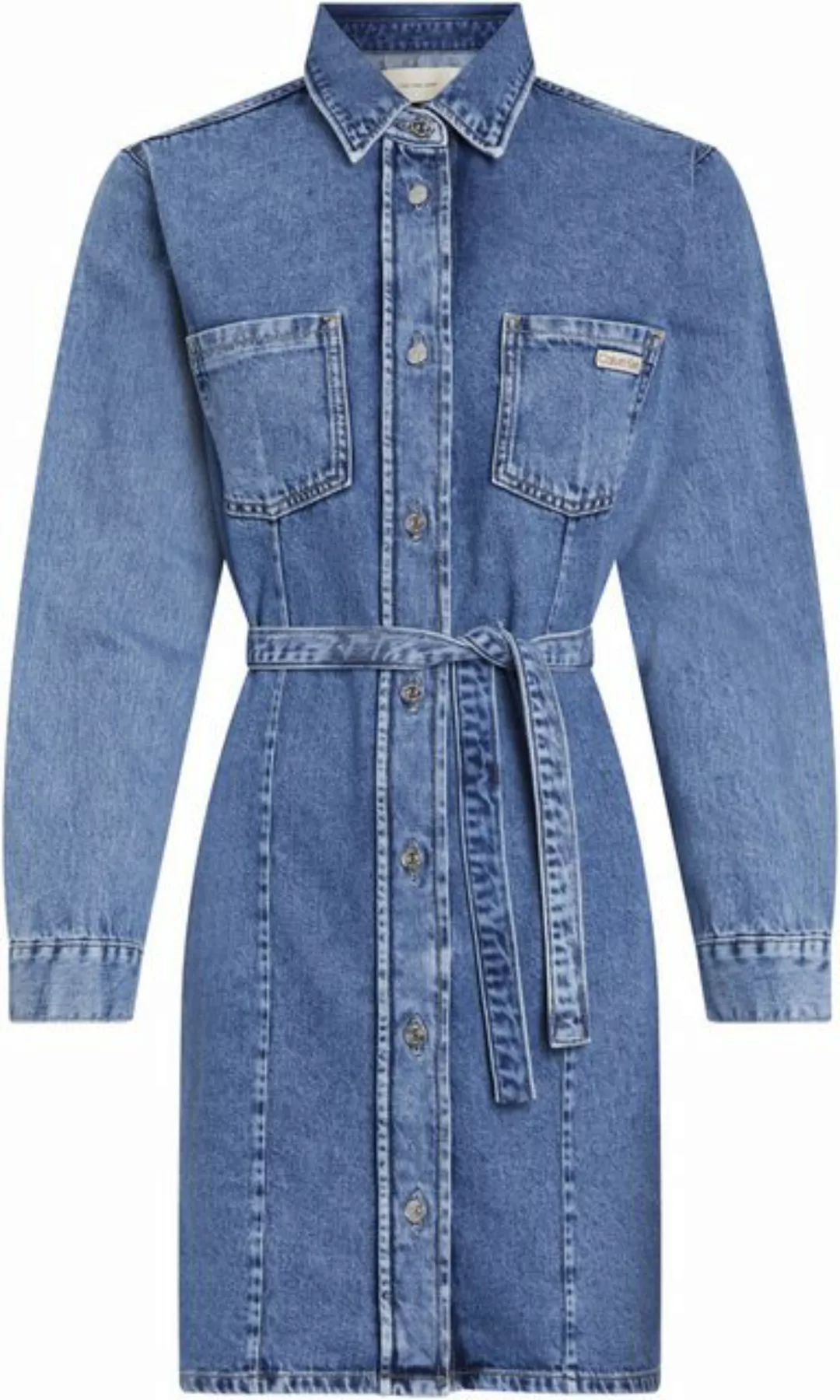 Calvin Klein Jeans Jeanskleid BELTED SHIRT DRESS mit Logopatch günstig online kaufen