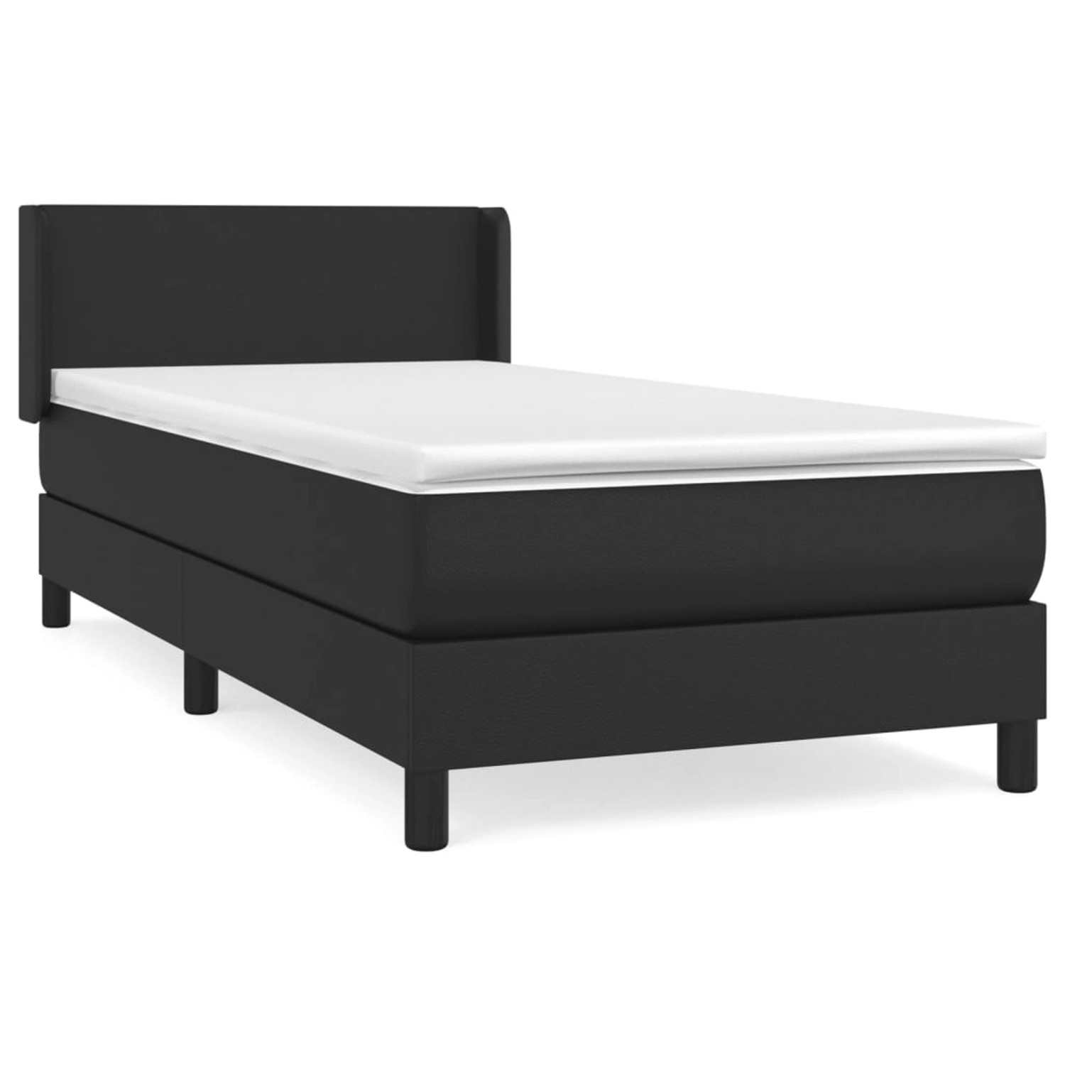 vidaXL Boxspringbett mit Matratze Schwarz 90x200 cm Kunstleder1389427 günstig online kaufen