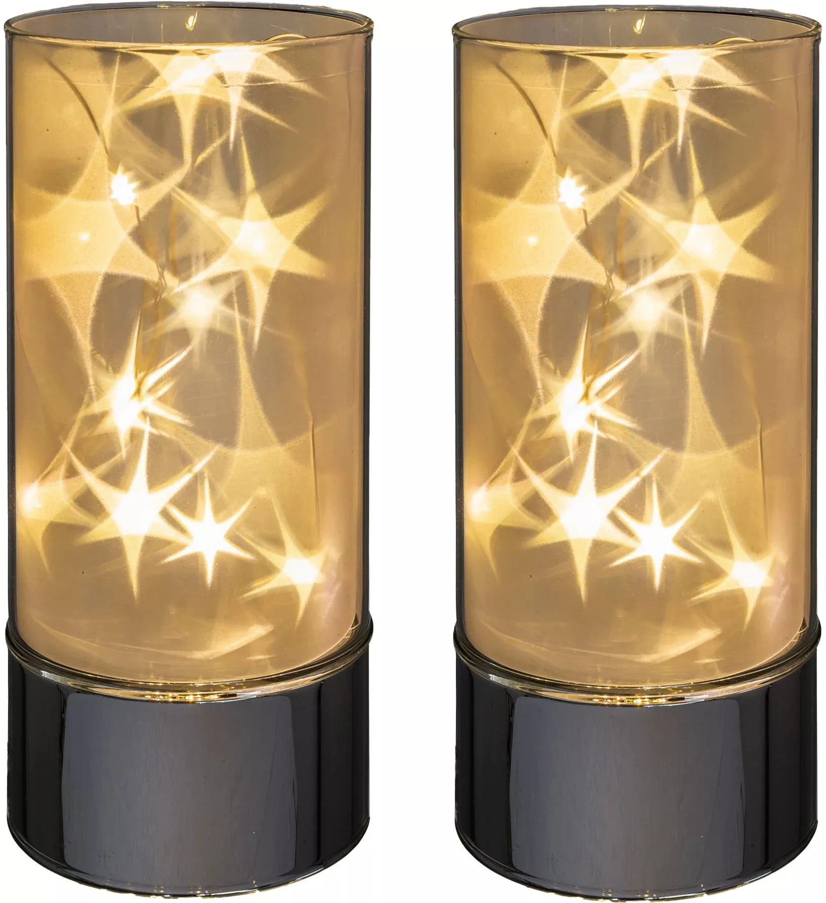 Creativ home LED-Leuchte "Weihnachtsdeko", (Set, 2 St.), aus Glas, 2er Set, günstig online kaufen