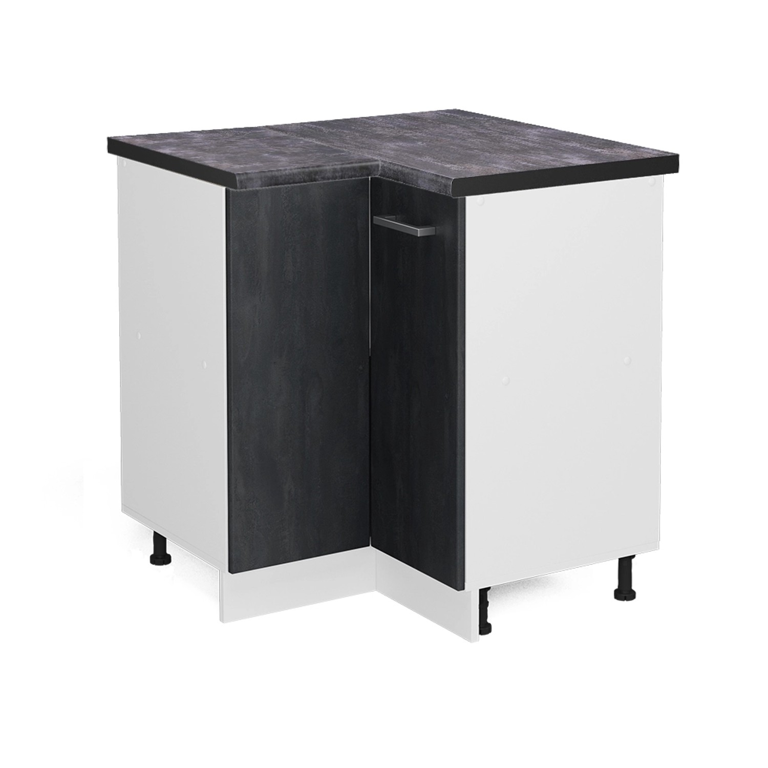 Vicco Eckunterschrank R-Line, Schwarz Beton/Weiß, 75.6 günstig online kaufen