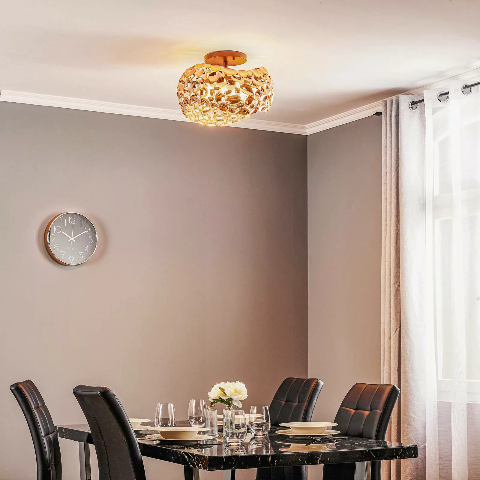 LED-Deckenleuchte Narisa, Ø 46 cm, roségold günstig online kaufen