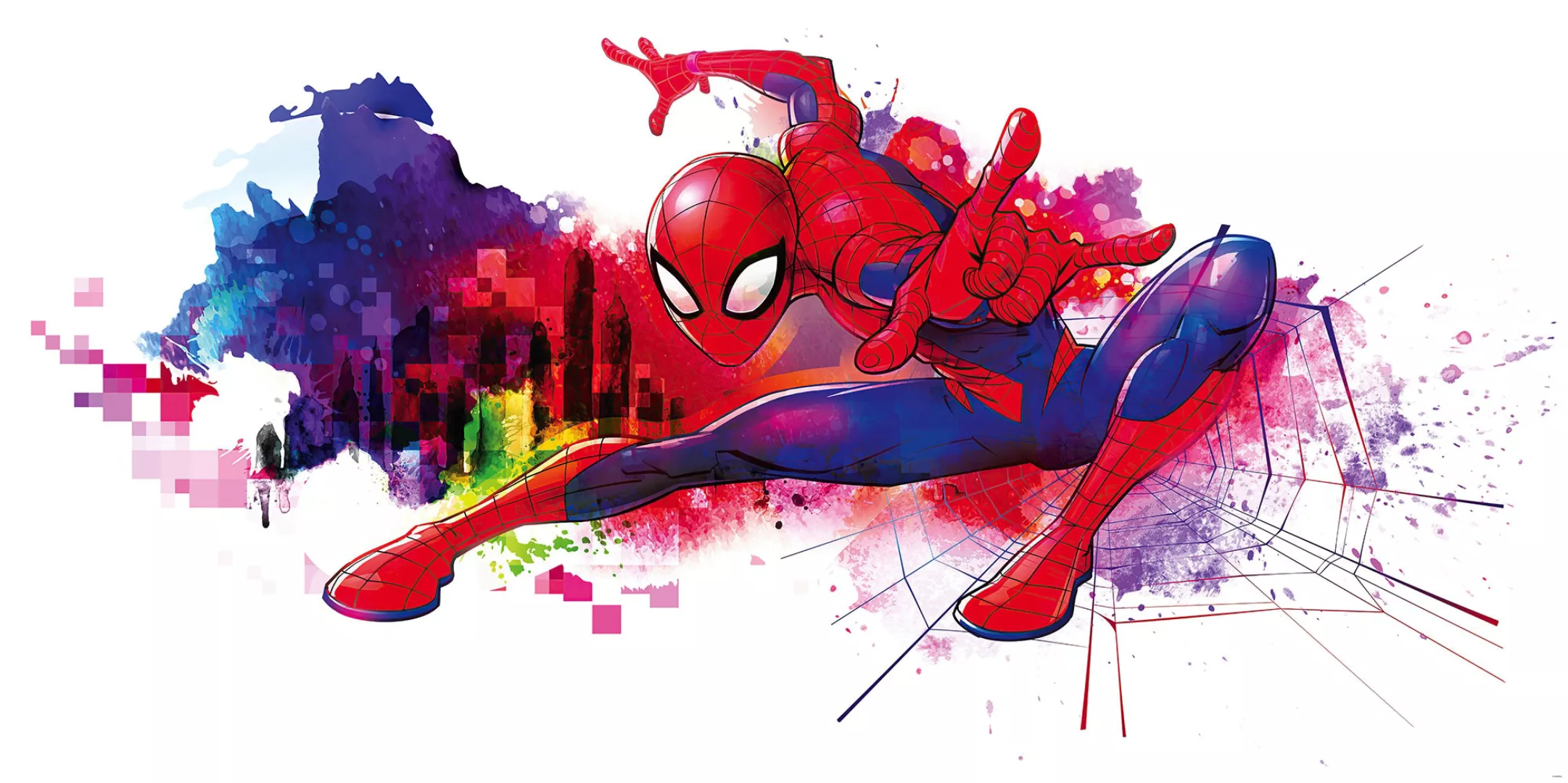 Sanders & Sanders Fototapete Spider-Man Rot und Lila 300 x 150 cm 612103 günstig online kaufen