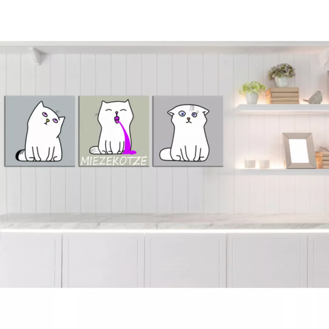 Leinwandbild Miezekotze: Cat Trio XXL günstig online kaufen