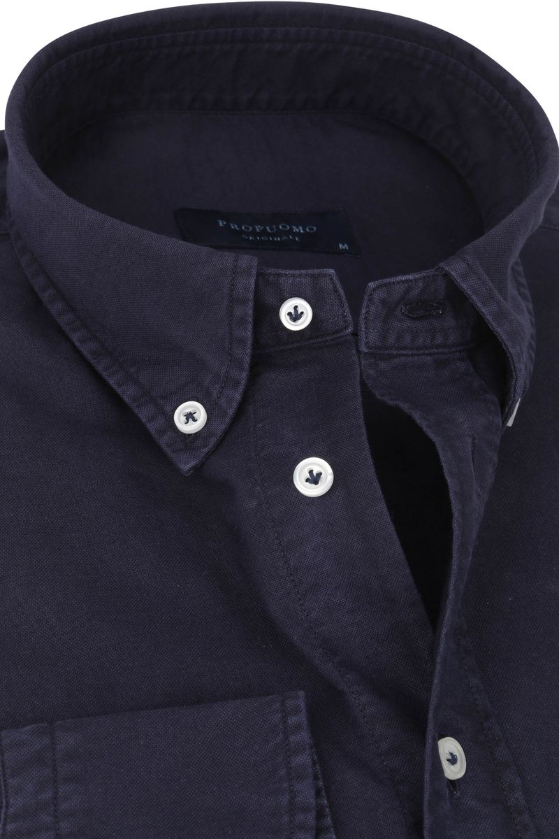 Profuomo Hemd Garment Dyed Navy - Größe XXL günstig online kaufen