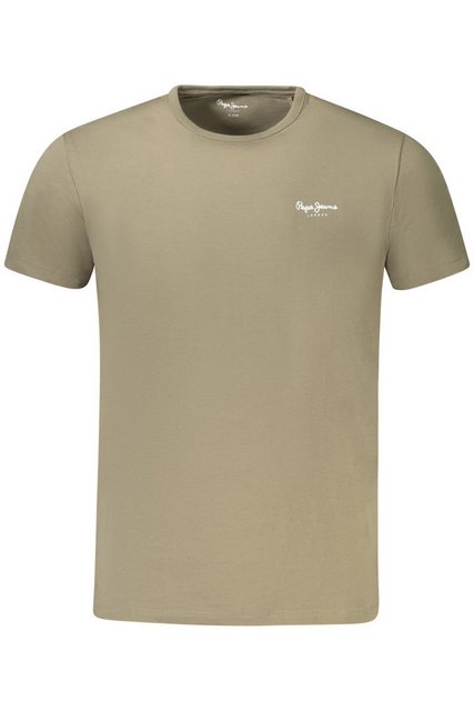 Pepe Jeans T-Shirt Herren Slim Fit T-Shirt Grün mit Druck aus günstig online kaufen