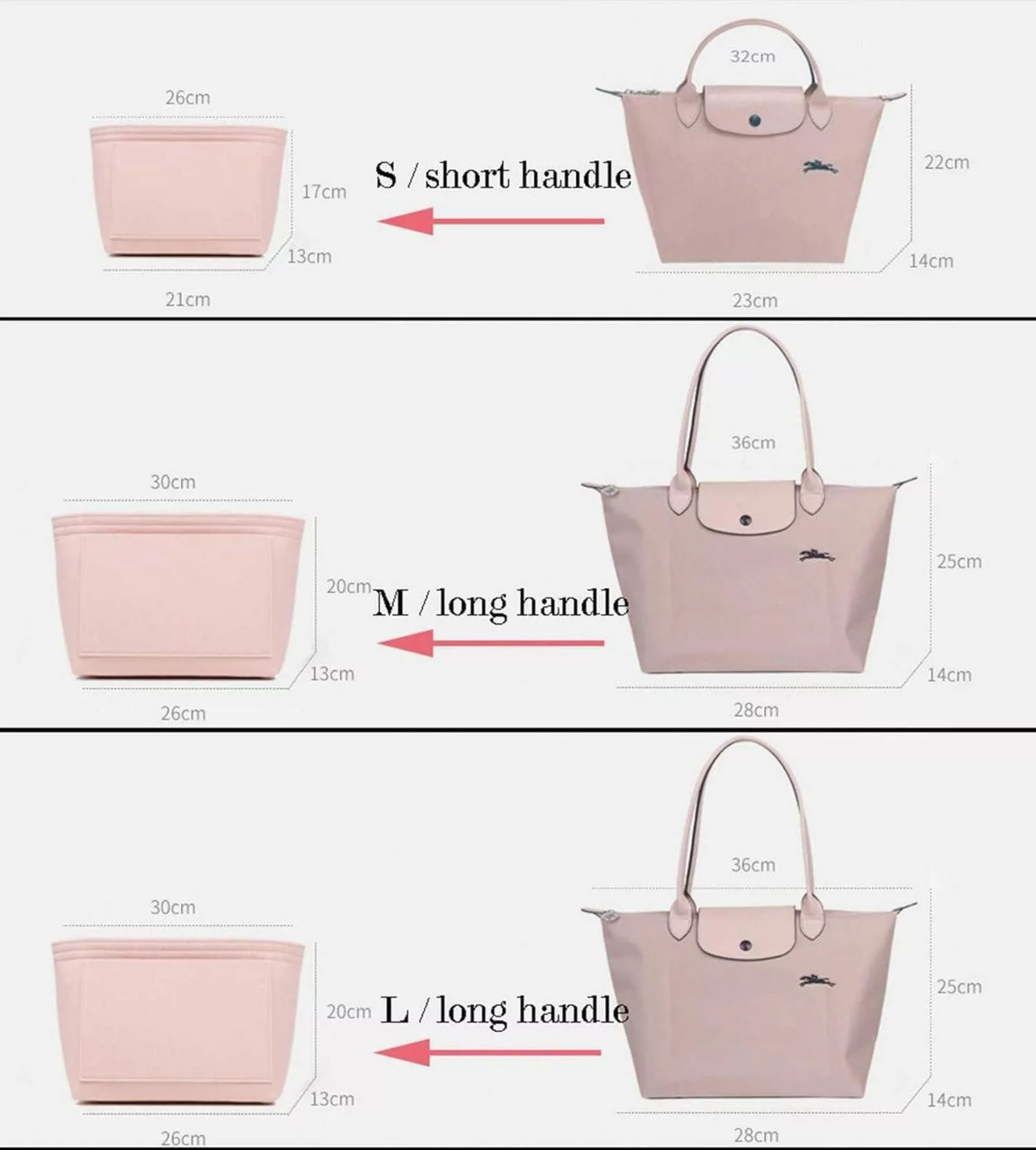 LuxusKollektion Taschenorganizer Filz-Organizer für Handtaschen groß günstig online kaufen