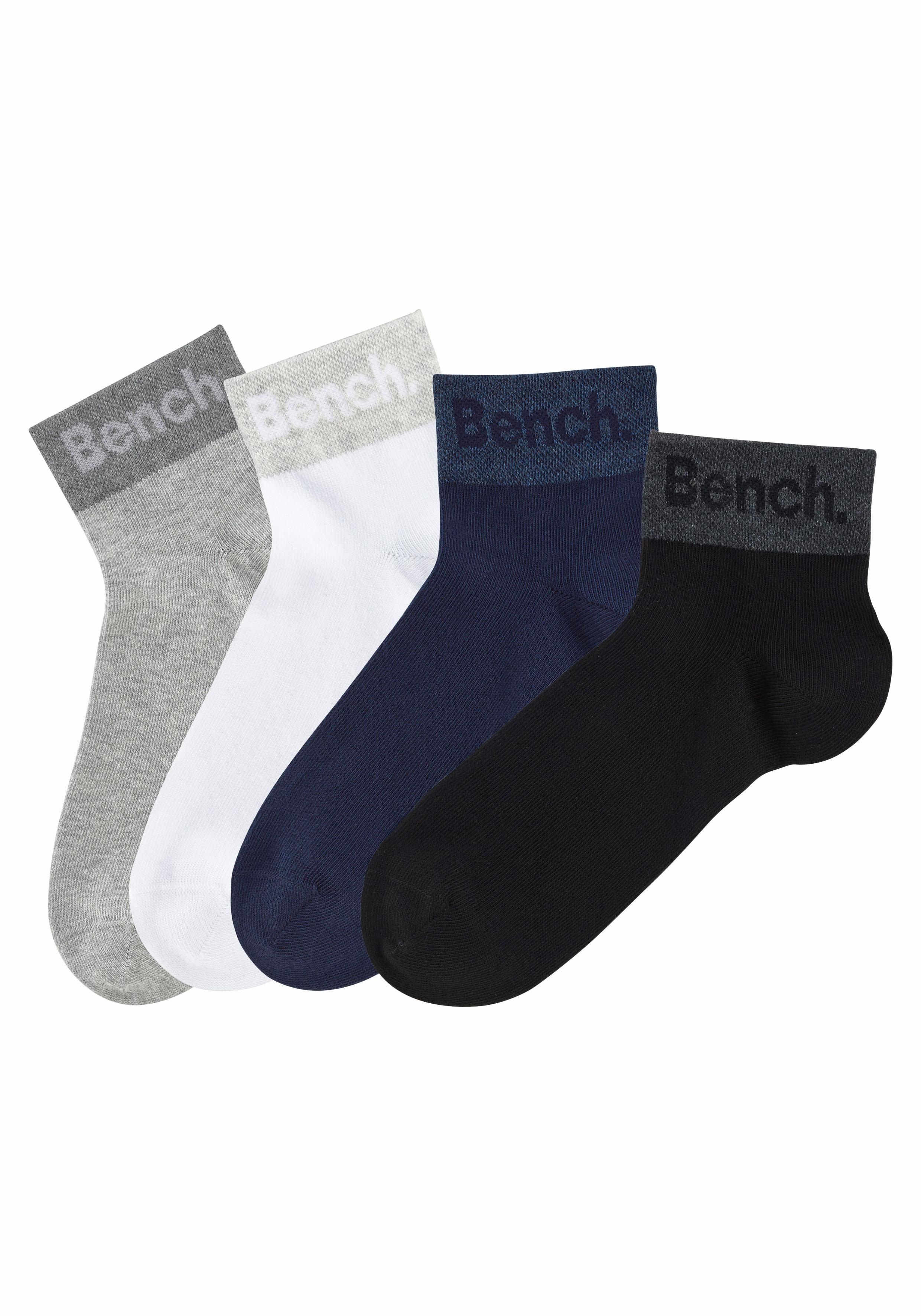 Bench. Kurzsocken, (Set, 8 Paar), mit eingestricktem Schriftzug am Bündchen günstig online kaufen