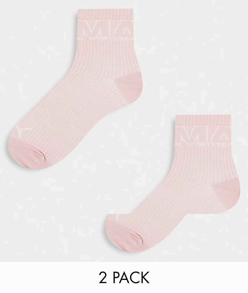 Puma – Socken in Rosa mit Knöchel-Logo im 2er-Pack günstig online kaufen