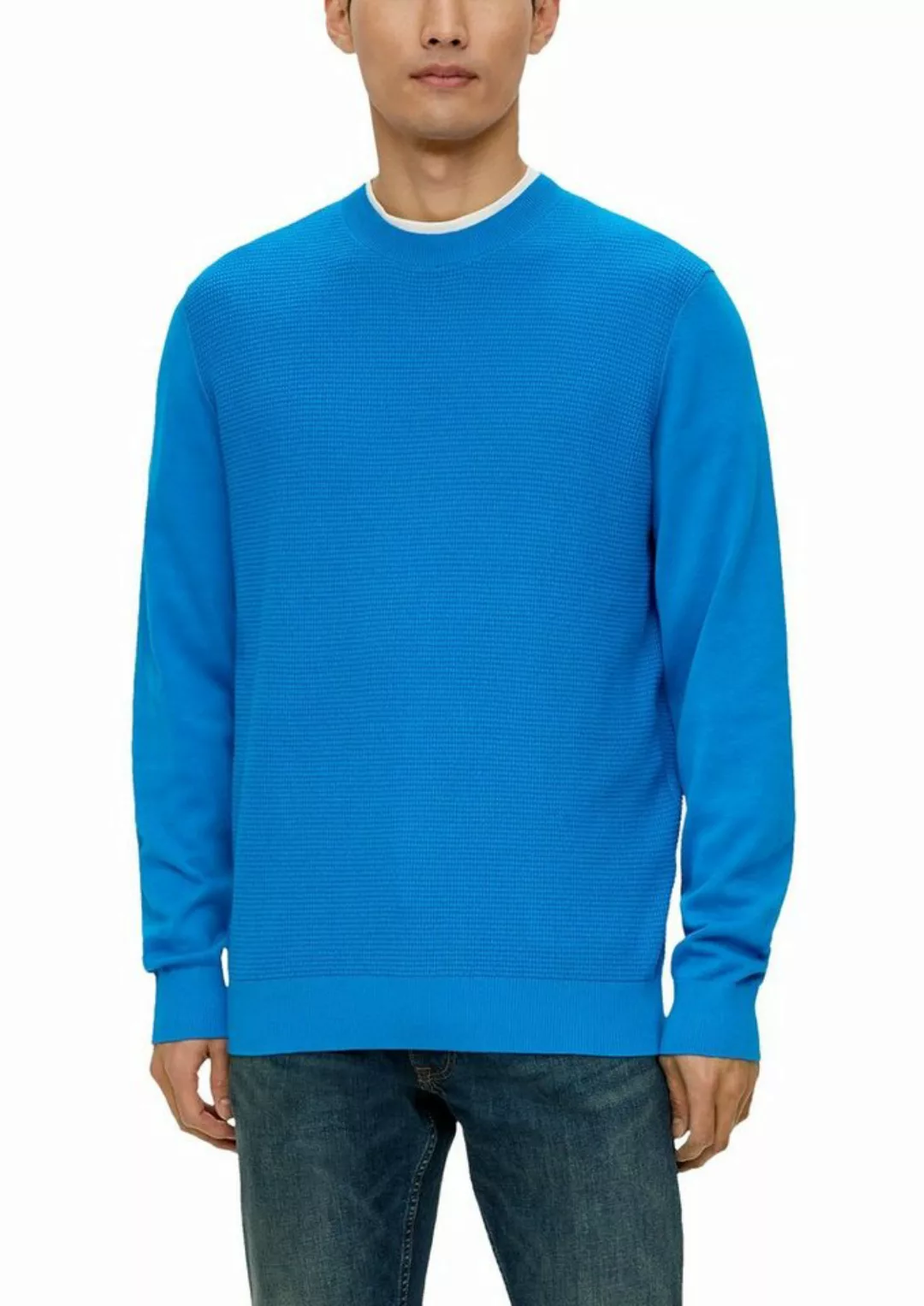 s.Oliver Strickpullover Waffelpiqué-Muster günstig online kaufen