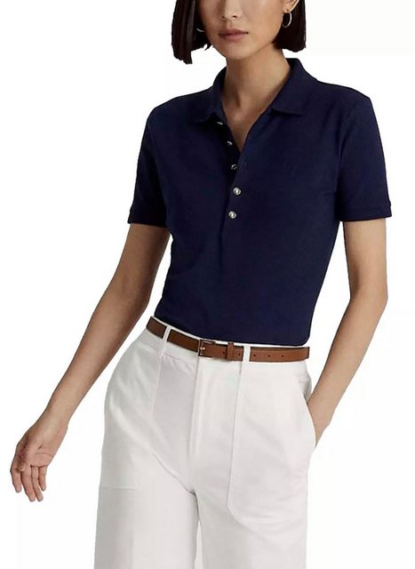 Lauren Ralph Lauren Poloshirt Gerippte Abschlüsse - Dünner, elastischer Sto günstig online kaufen