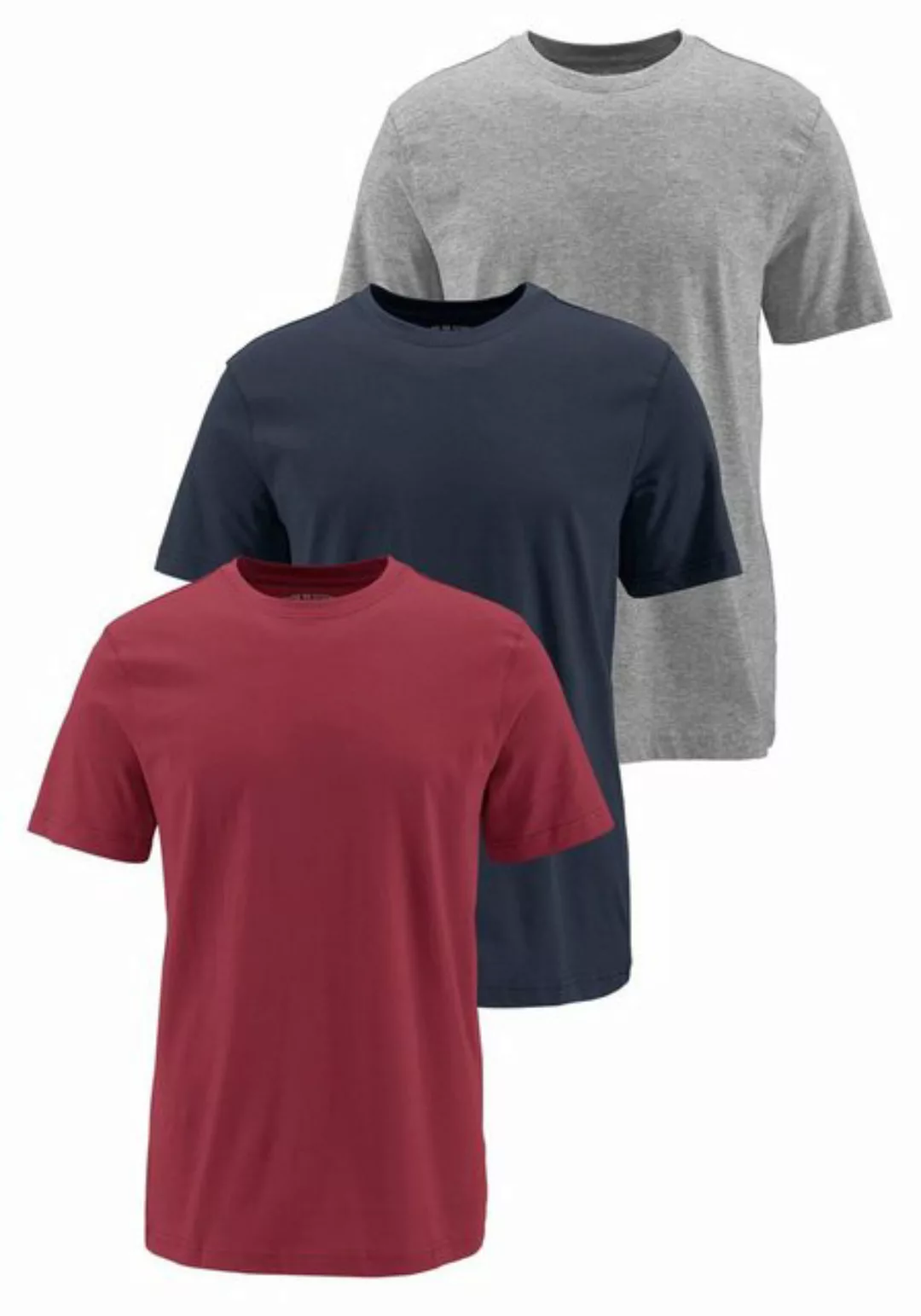 Man's World T-Shirt neue Farben! (3er-Pack) Kurzarm, unifarben, Rundhals, a günstig online kaufen