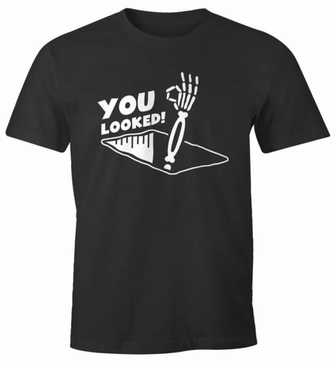 MoonWorks Print-Shirt Herren T-Shirt You looked Bongoloch reingeschaut Skel günstig online kaufen