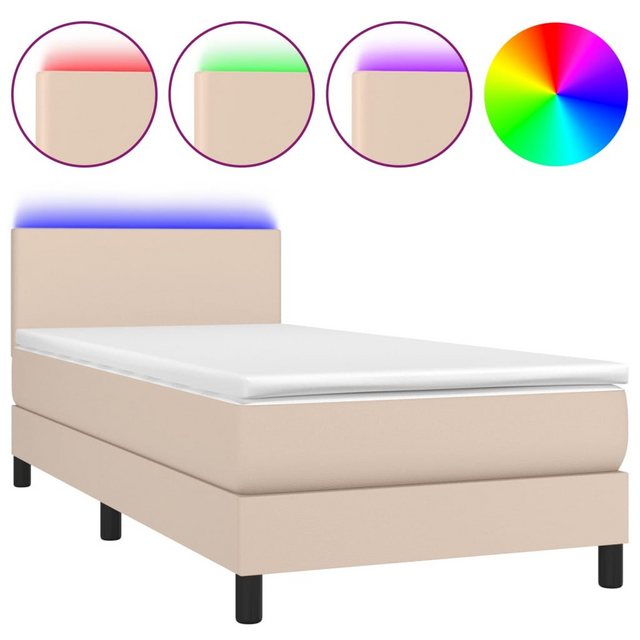 vidaXL Boxspringbett Bett Boxspringbett mit Matratze & LED Kunstleder (80 x günstig online kaufen