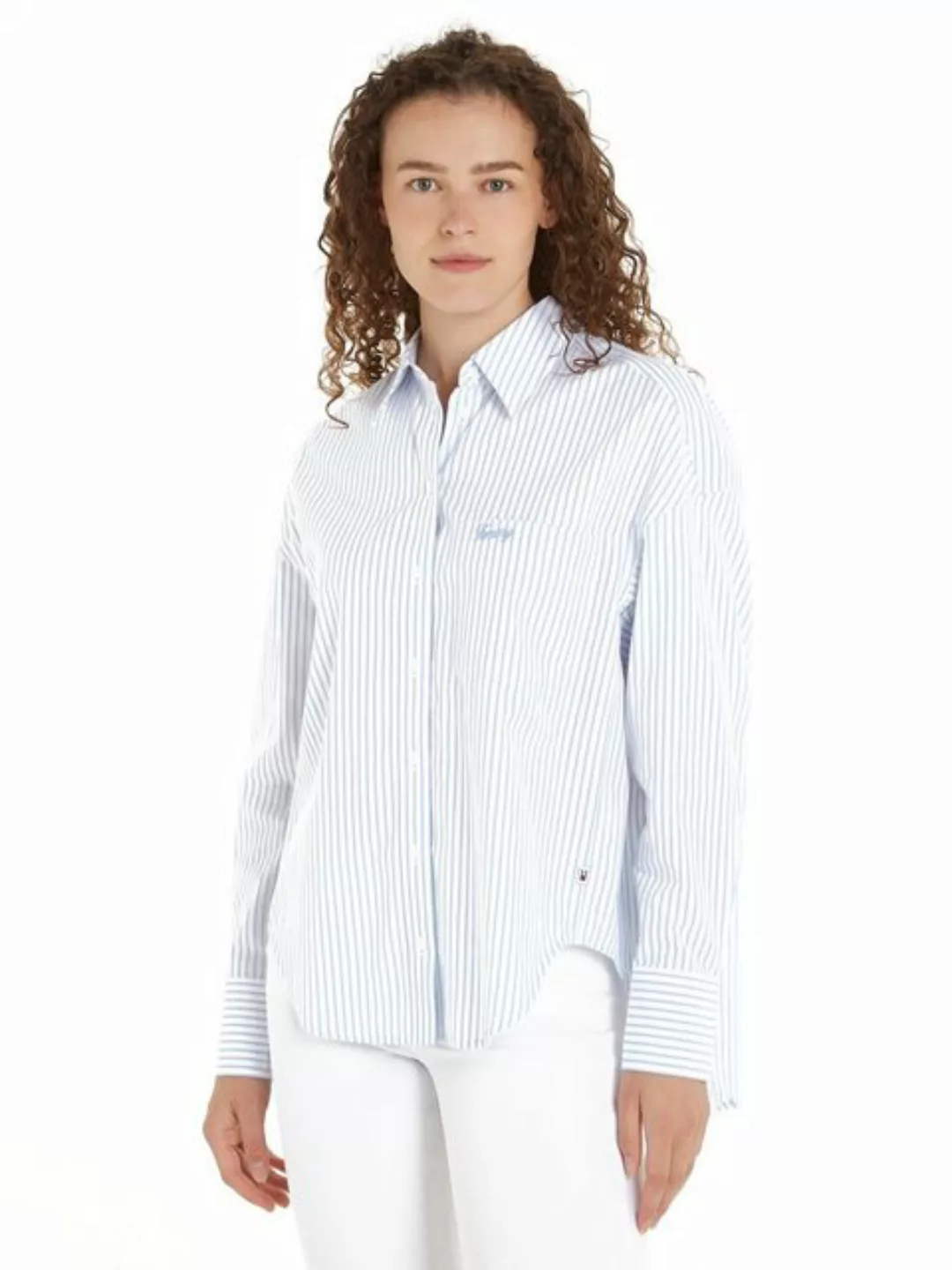 Tommy Jeans Blusentop "TJW SP OVR STRIPE SHIRT", Mit Tommy Jeans Markenlabe günstig online kaufen