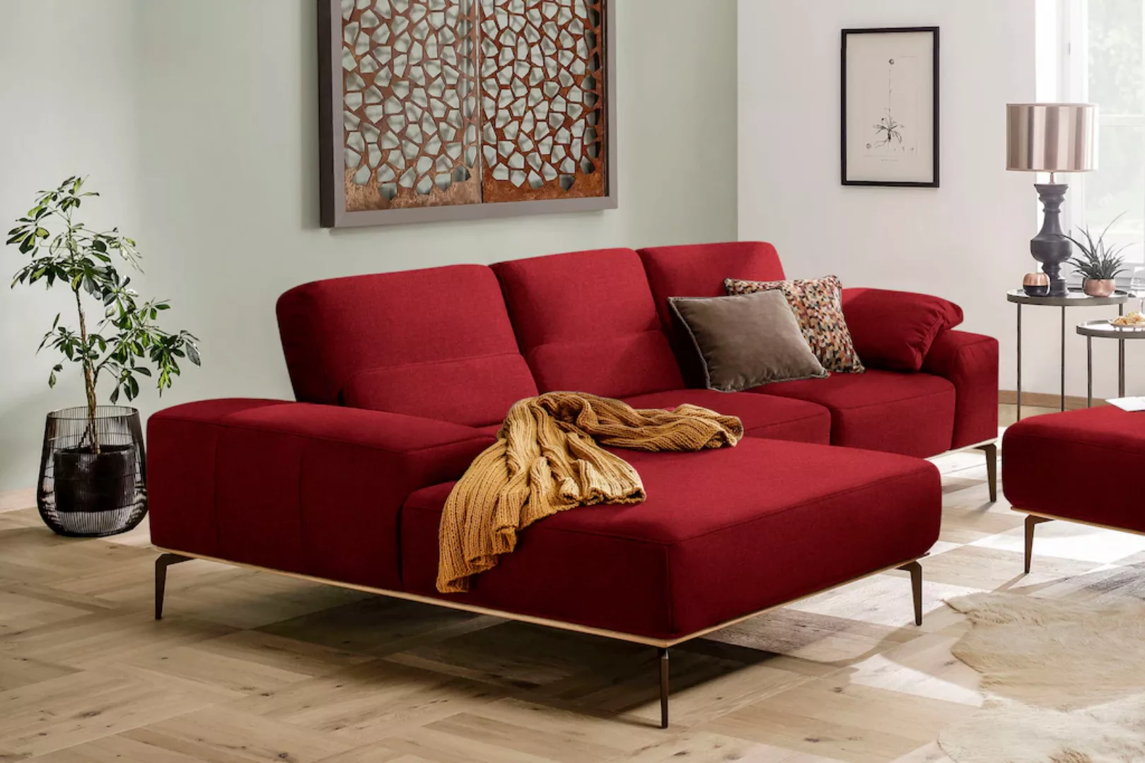 W.SCHILLIG Ecksofa run, mit Holzsockel, Füße in Bronze pulverbeschichtet, B günstig online kaufen