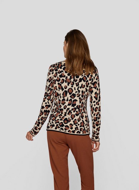 Rabe Strickpullover RABE Glamouröser Animal-Print Pullover mit Strassdetail günstig online kaufen