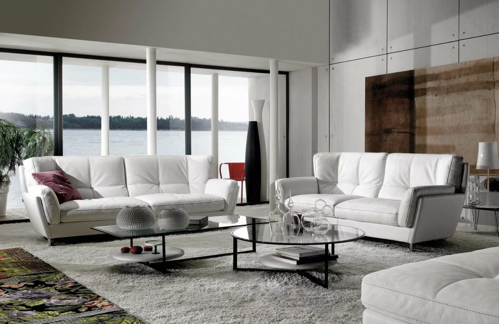 JVmoebel Sofa Sofas Set Leder Couchen Moderne Couch Gruppe Sofagarnitur 3 + günstig online kaufen