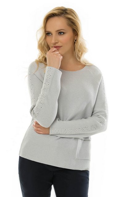 Passioni Rundhalspullover Strickpullover mit Glitzer-Effekt günstig online kaufen