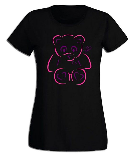 G-graphics T-Shirt Damen T-Shirt - Teddy Pink-Purple-Collection, mit trendi günstig online kaufen