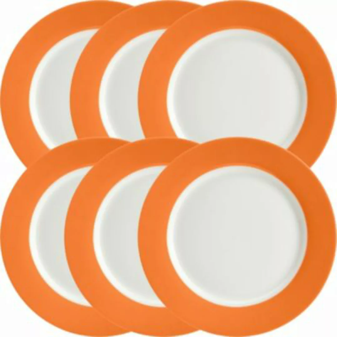 Erwin Müller Dessertteller  6er-Pack Porzellan Roma orange günstig online kaufen