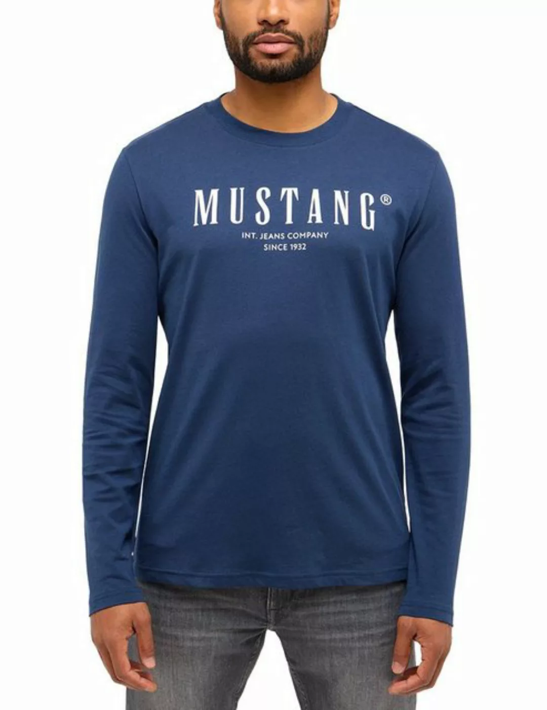 MUSTANG Langarmshirt Style Asheville mit Logo-Print auf der Brust günstig online kaufen