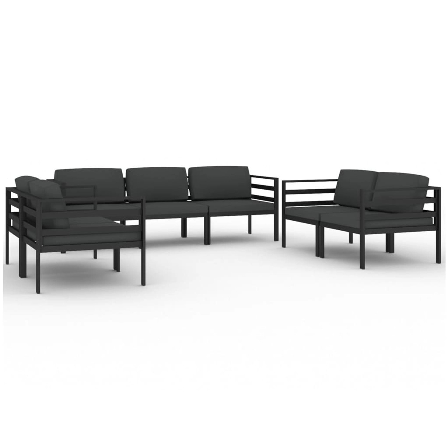 Vidaxl 7-tlg. Garten-lounge-set Mit Kissen Aluminium Anthrazit günstig online kaufen