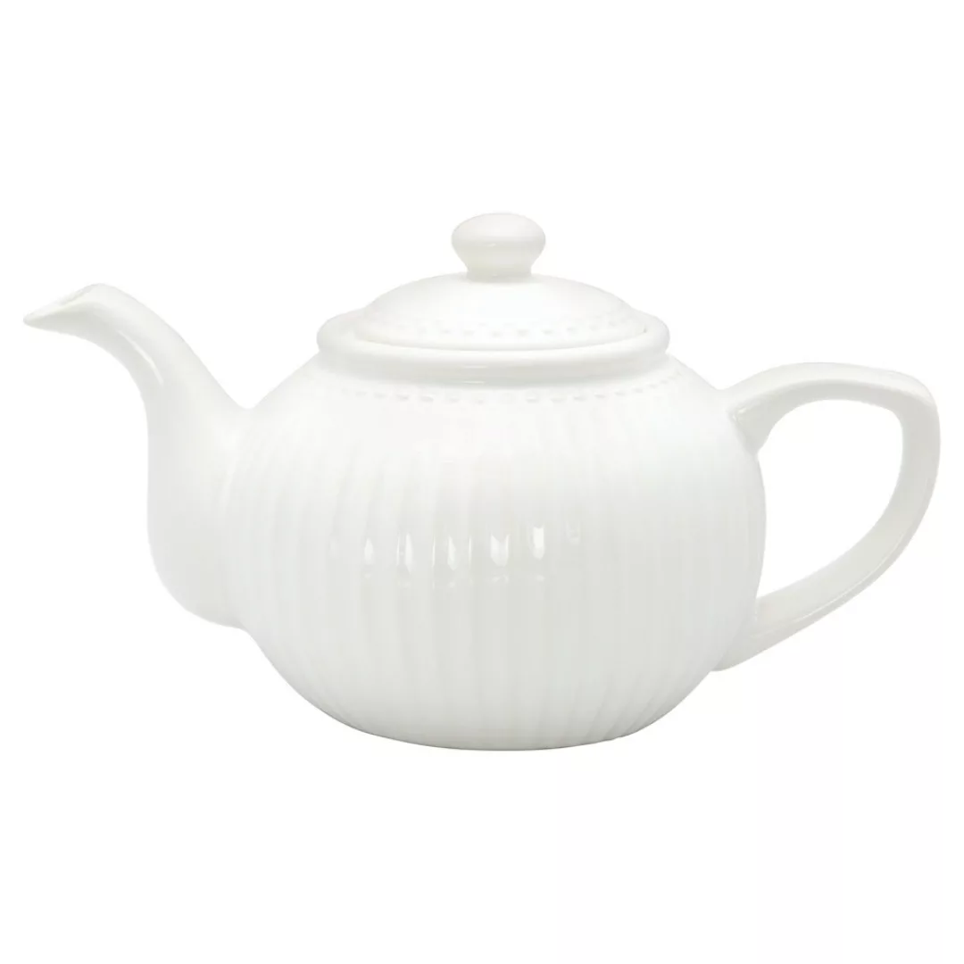 Greengate Teekanne Alice White Steingut Weiß günstig online kaufen