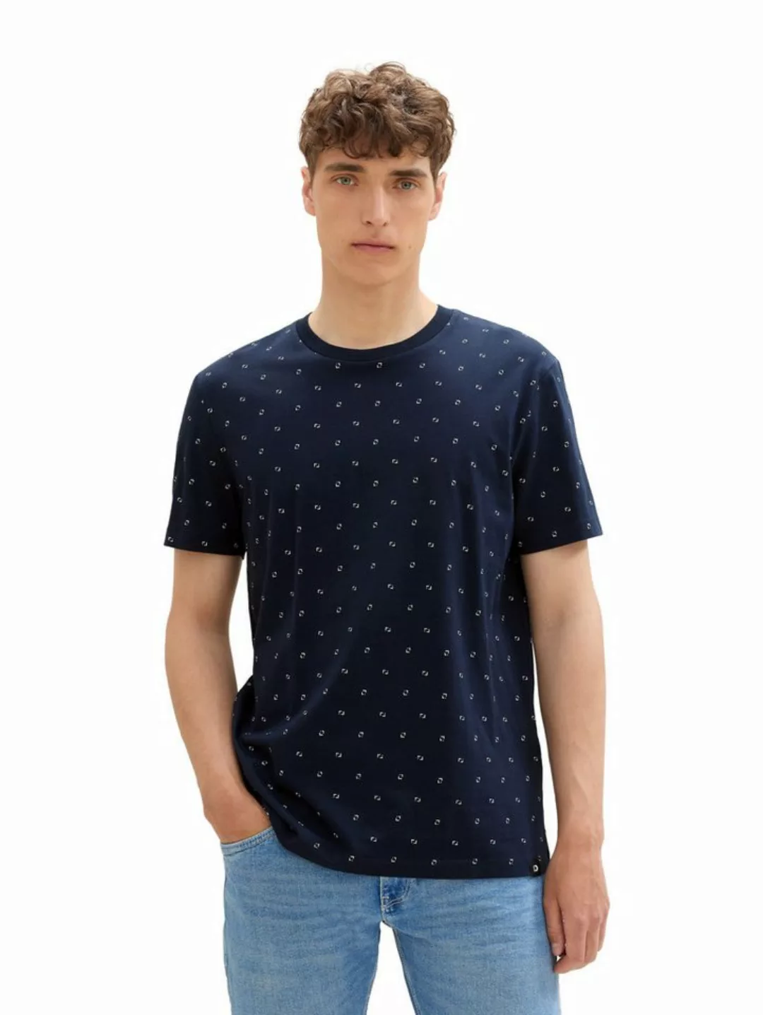 TOM TAILOR Denim Rundhalsshirt mit Minimal-Print günstig online kaufen