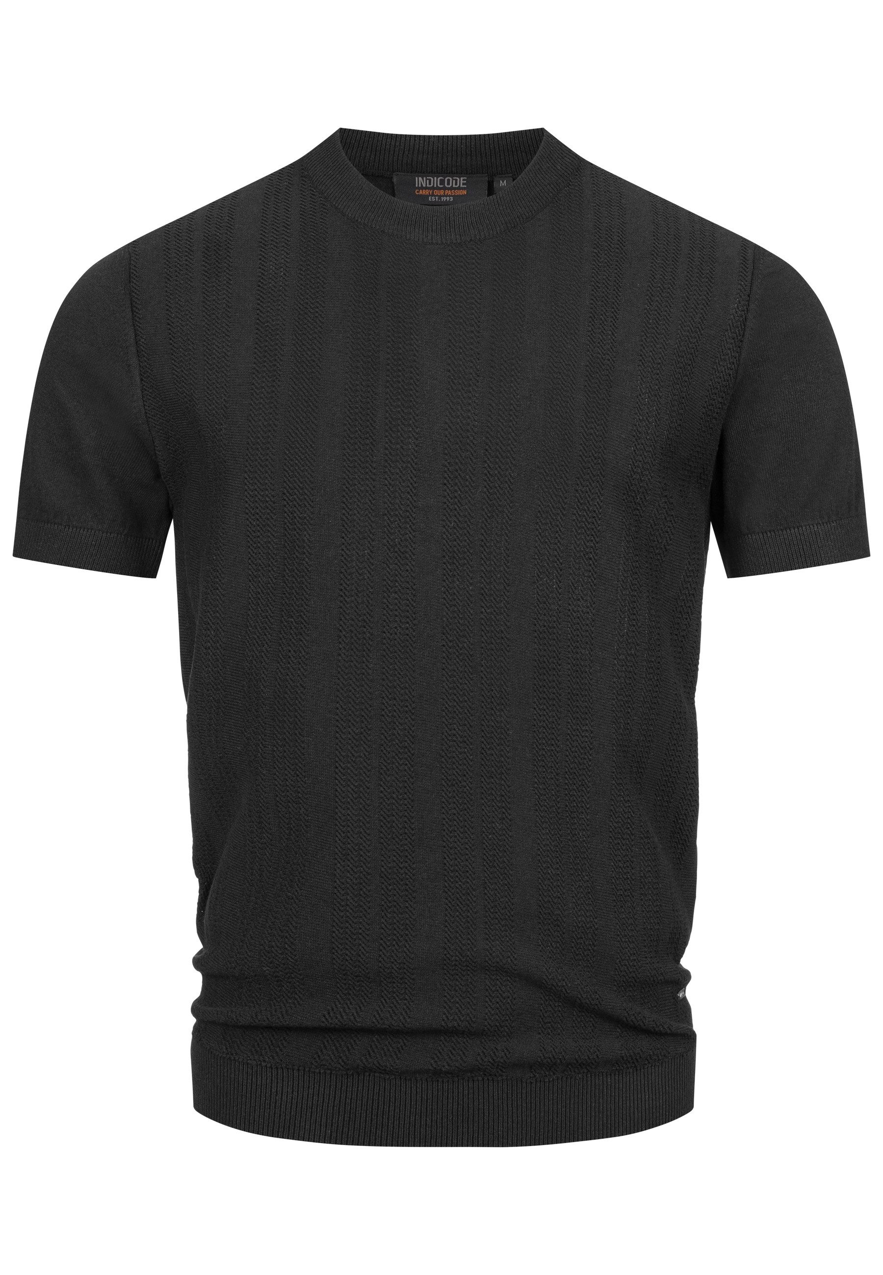 Indicode T-Shirt INVarson mit vertikalem Strickmuster günstig online kaufen