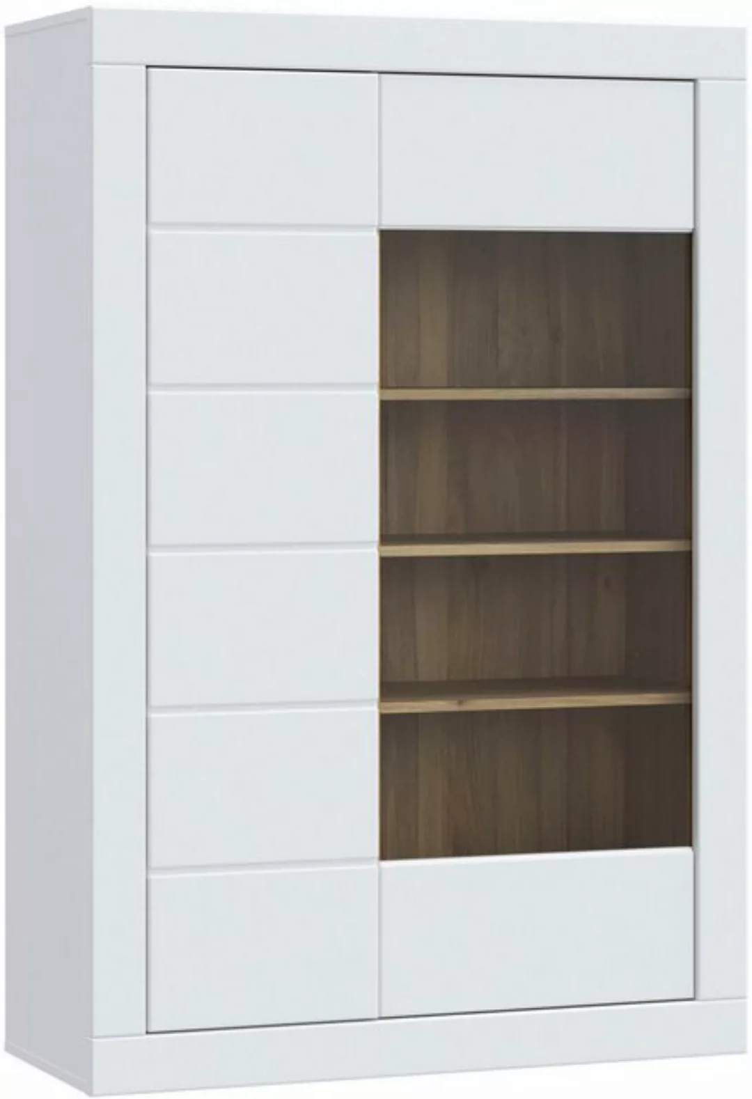 FORTE Vitrine, (BxH=101x151,2 cm), Highboard, grifflose Front, breite Rahme günstig online kaufen