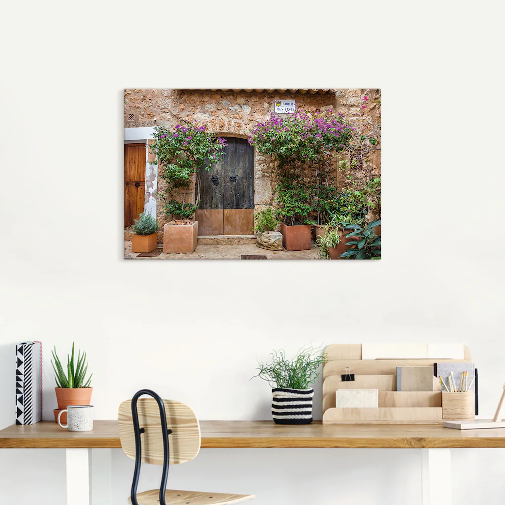 Artland Leinwandbild "Altstadtgasse im Dorf Fornalutx Mallorca", Fenster & günstig online kaufen