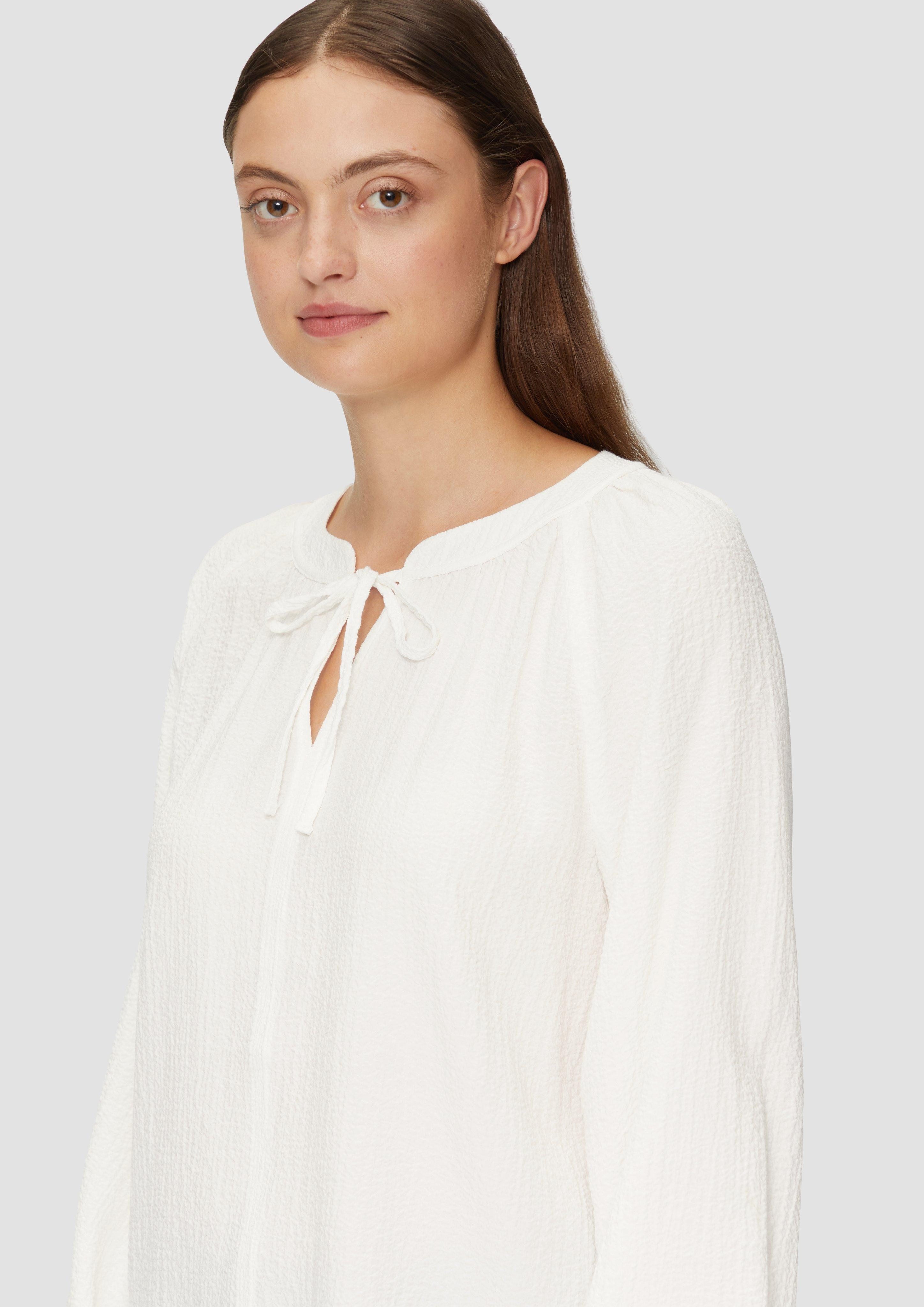 s.Oliver Langarmbluse Strukturierte Bluse mit Raffdetails günstig online kaufen