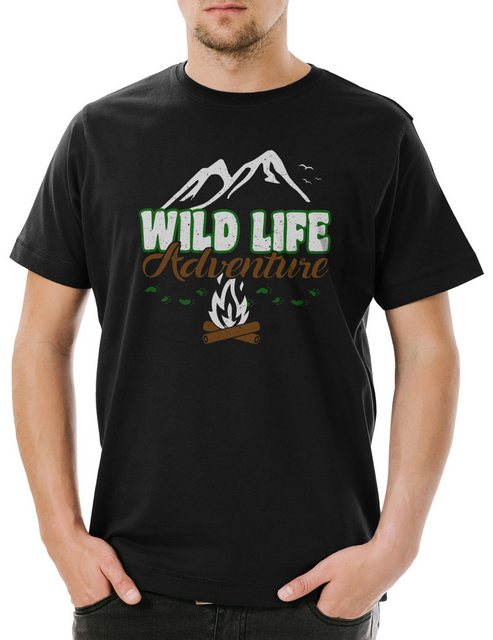 Urban Backwoods Print-Shirt Wild Life Adventure Logo Herren T-Shirt Outdoor günstig online kaufen