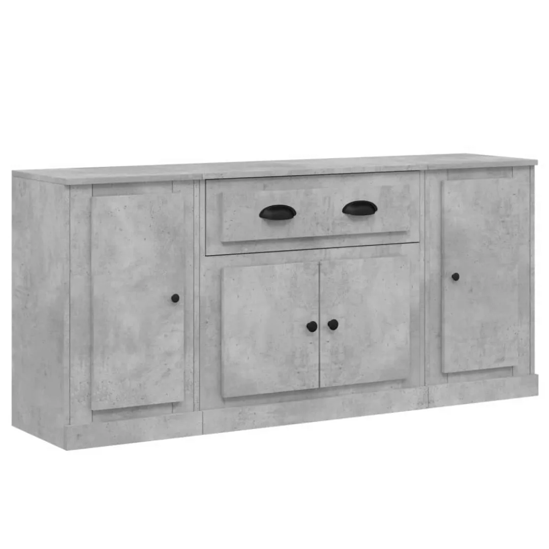 Vidaxl Sideboards 3 Stk. Betongrau Holzwerkstoff günstig online kaufen