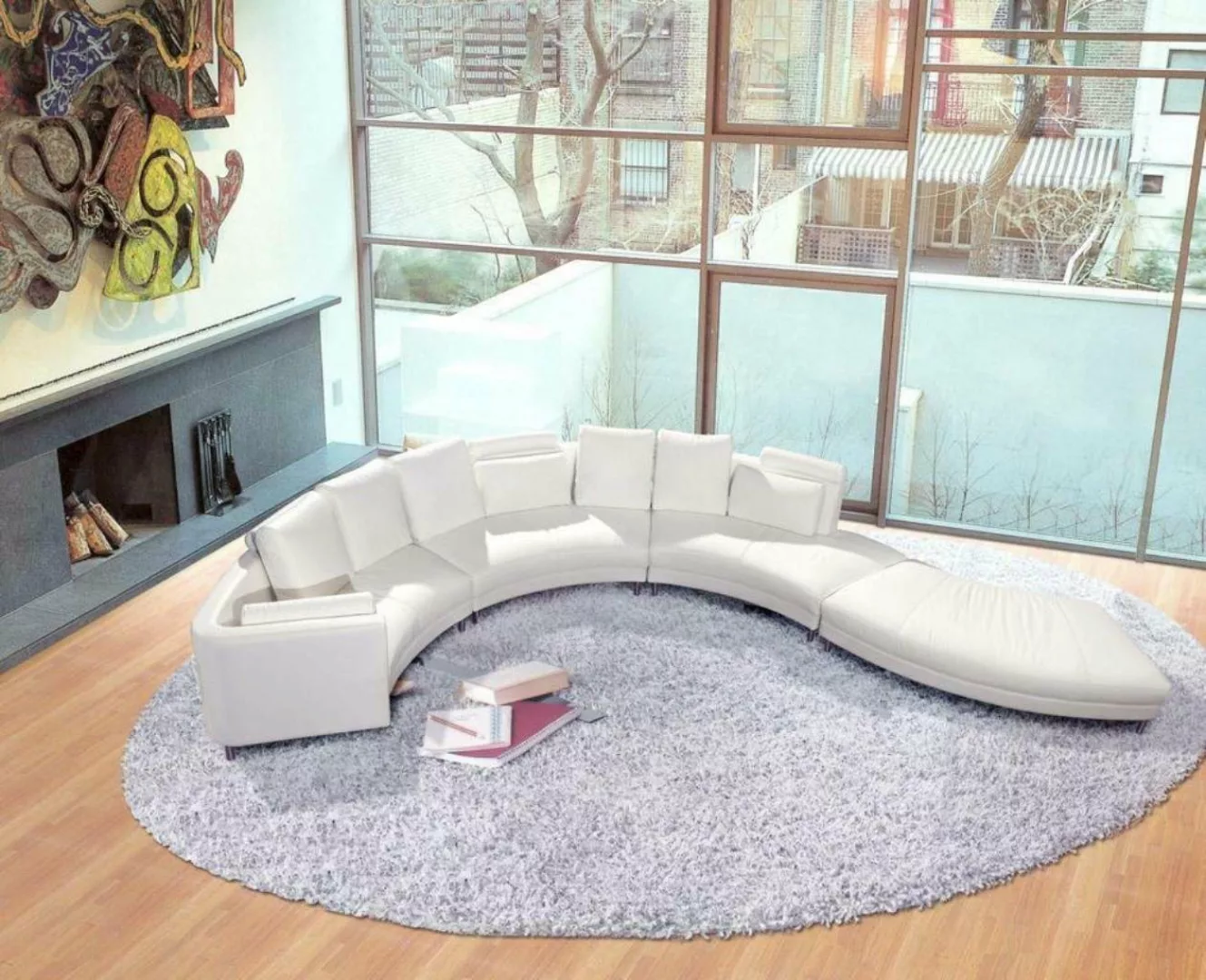 JVmoebel Sofa Modern Rund Couch Wohnlandschaft Sofa Polster Eck Garnitur SO günstig online kaufen