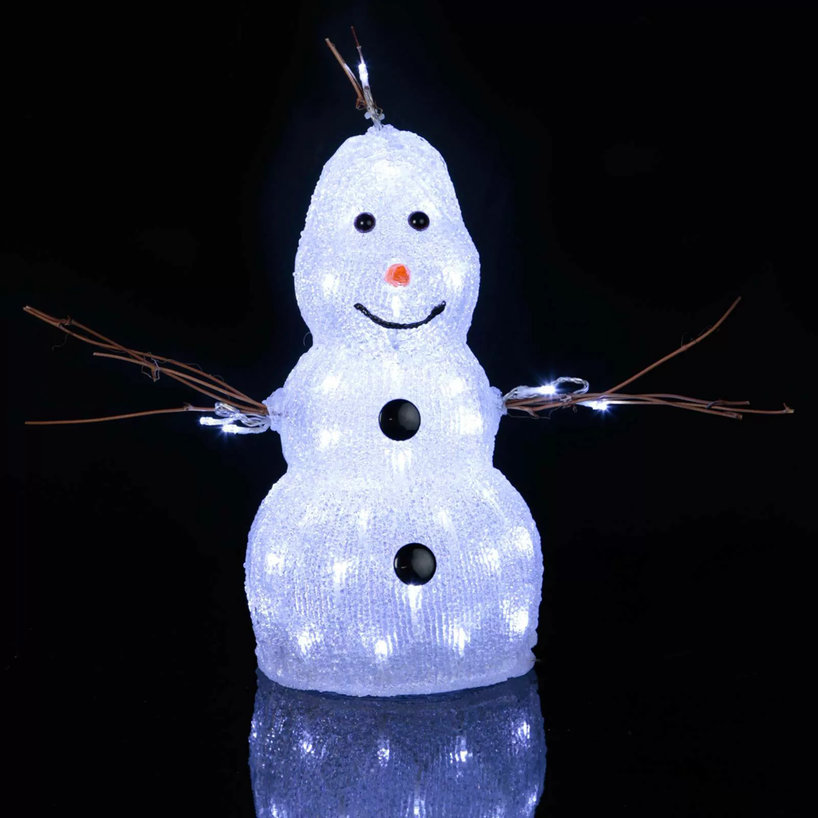 Kleine LED-Figur Crystal Snowman f. außen günstig online kaufen