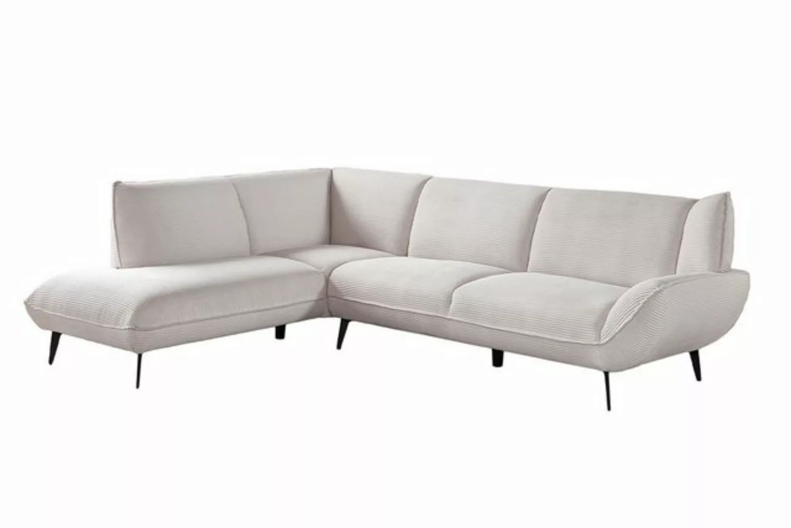 KAWOLA Ecksofa CALLA, Couch L-Form rechts oder links Cord cremeweiß 274x203 günstig online kaufen