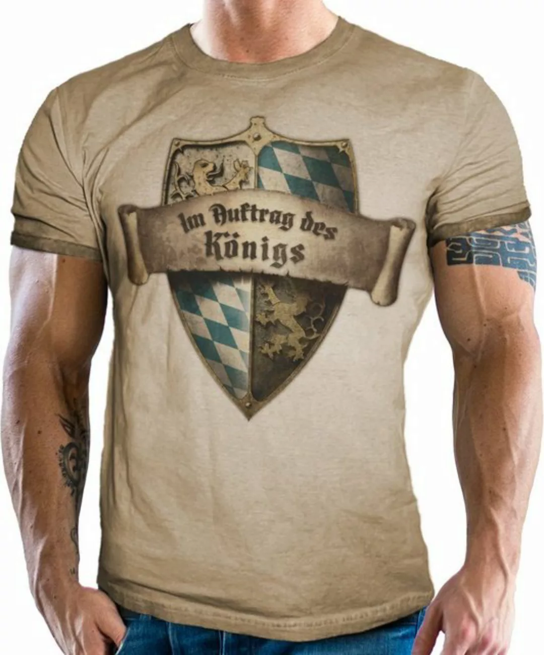 LOBO NEGRO® Trachtenshirt Für Bayern Fans - im Vintage Trachten Look: Im Au günstig online kaufen