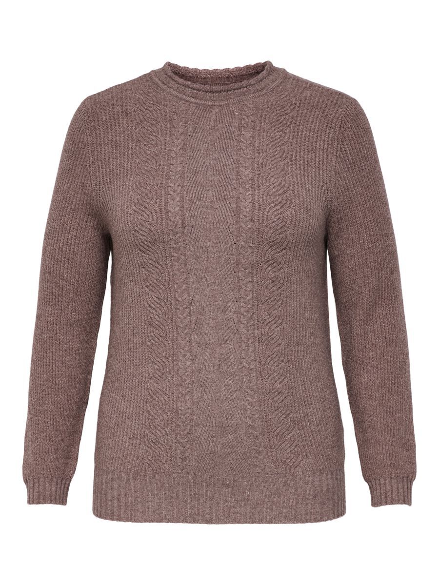 ONLY Curvy Struktur- Pullover Damen Braun günstig online kaufen