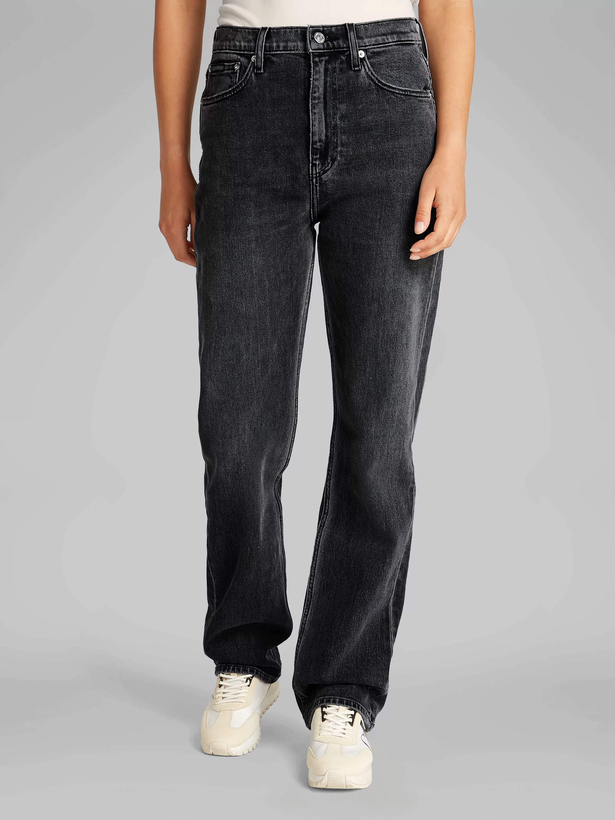 Calvin Klein Jeans Straight-Jeans "HIGH RISE STRAIGHT", in schwarzer Waschu günstig online kaufen