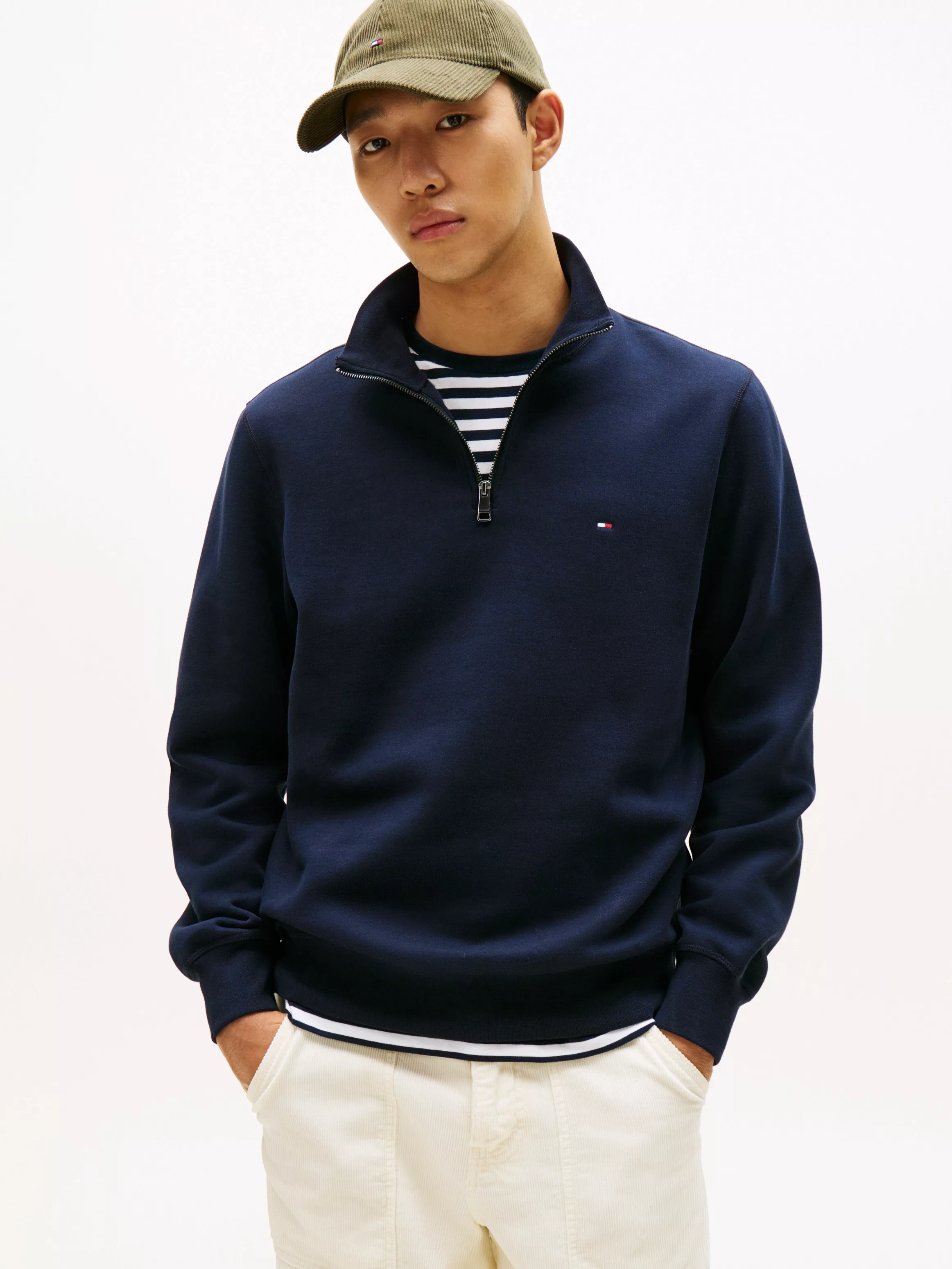Tommy Hilfiger Sweatshirt "ESSENTIAL FLEECE 1/4 ZIP", mit Stehkragen günstig online kaufen