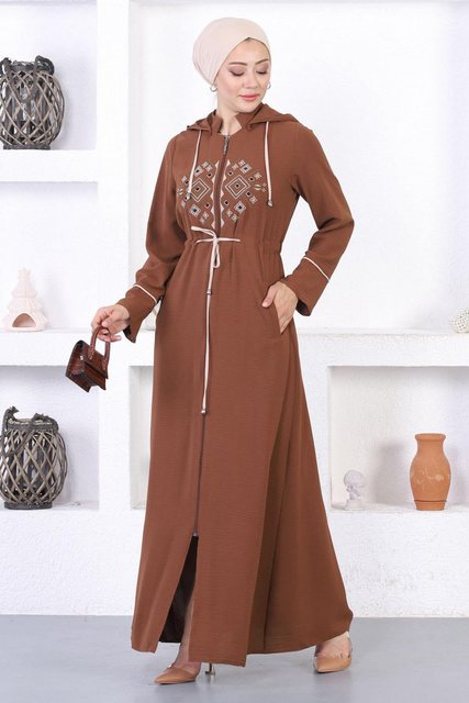 MODAMİHRAM Maxikleid Bestickte Kapuzen-Abaya günstig online kaufen