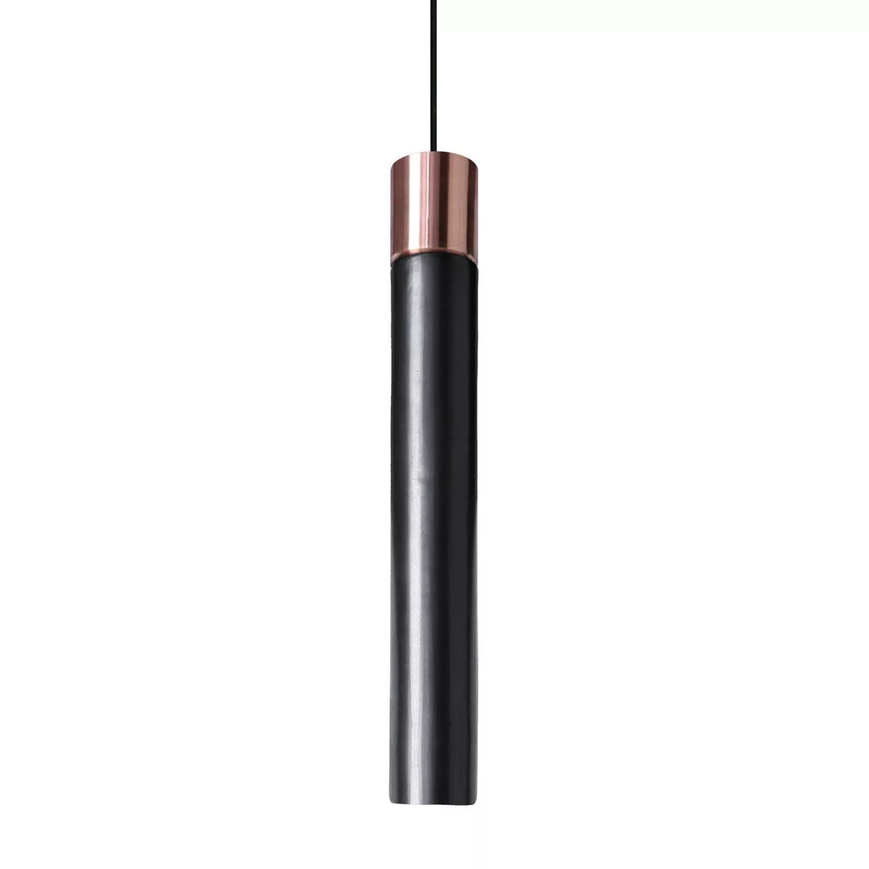 Kundalini - Minimal LED Pendelleuchte - kupfer/schwarz/H x Ø 25.5x3.5cm/270 günstig online kaufen