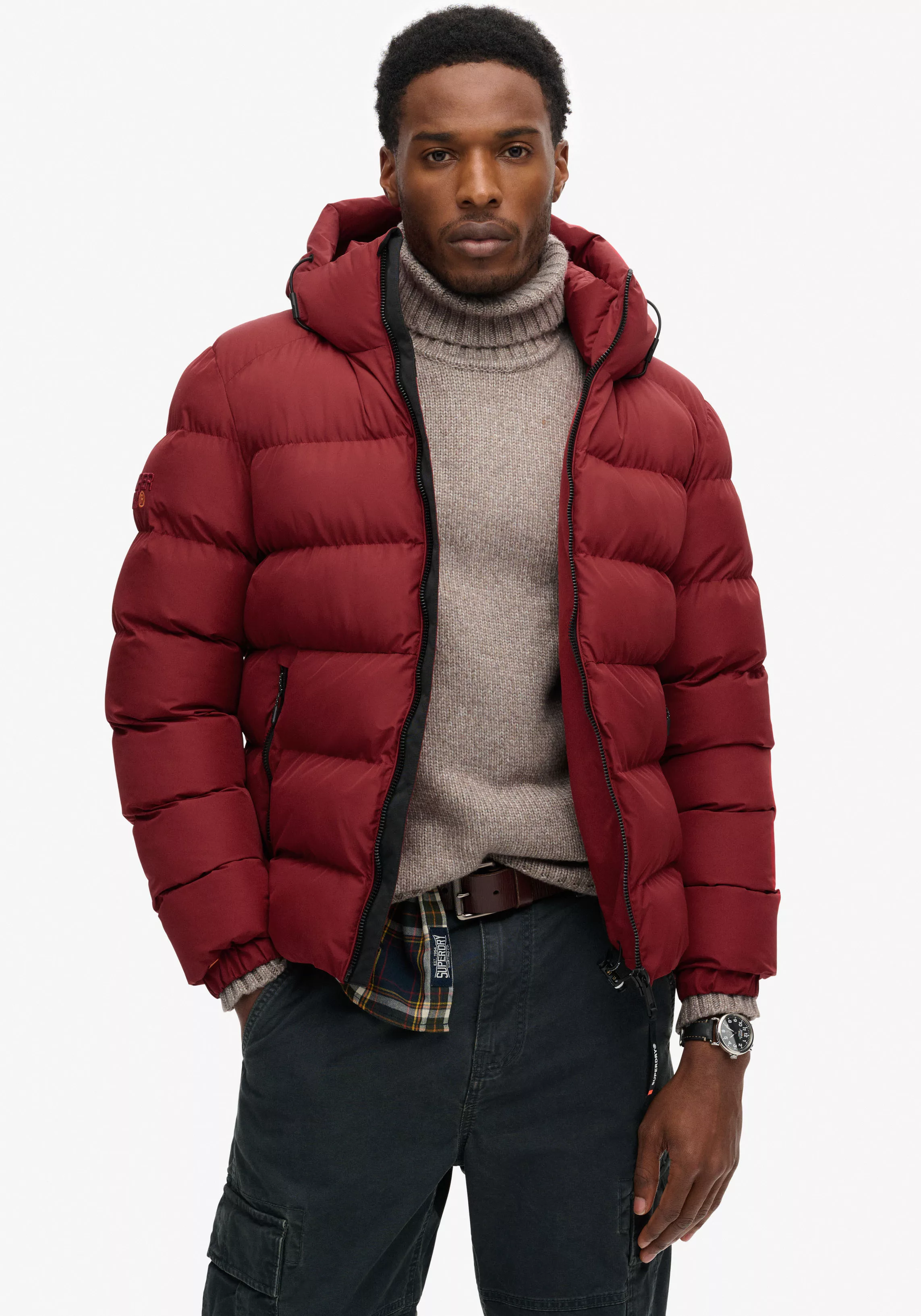 Superdry Steppjacke "HOODED SPORTS PUFFER JACKET", mit Kapuze günstig online kaufen