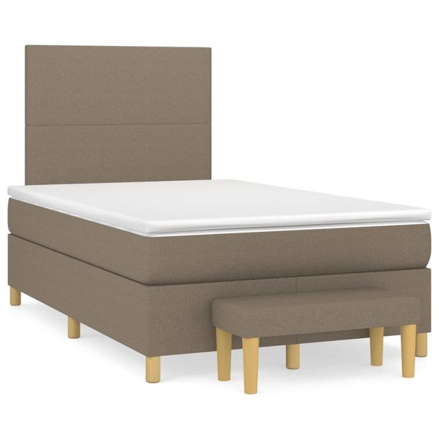 vidaXL Bettgestell Boxspringbett mit Matratze Taupe 120x200 cm Stoff Bett B günstig online kaufen