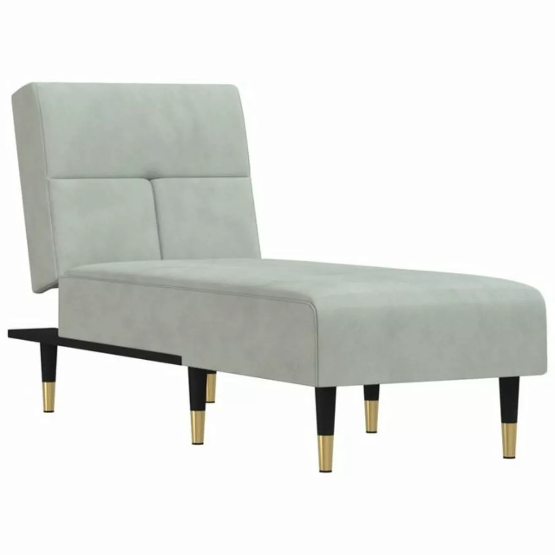 vidaXL Chaiselongue Chaiselongue Hellgrau Samt, 1 Teile günstig online kaufen