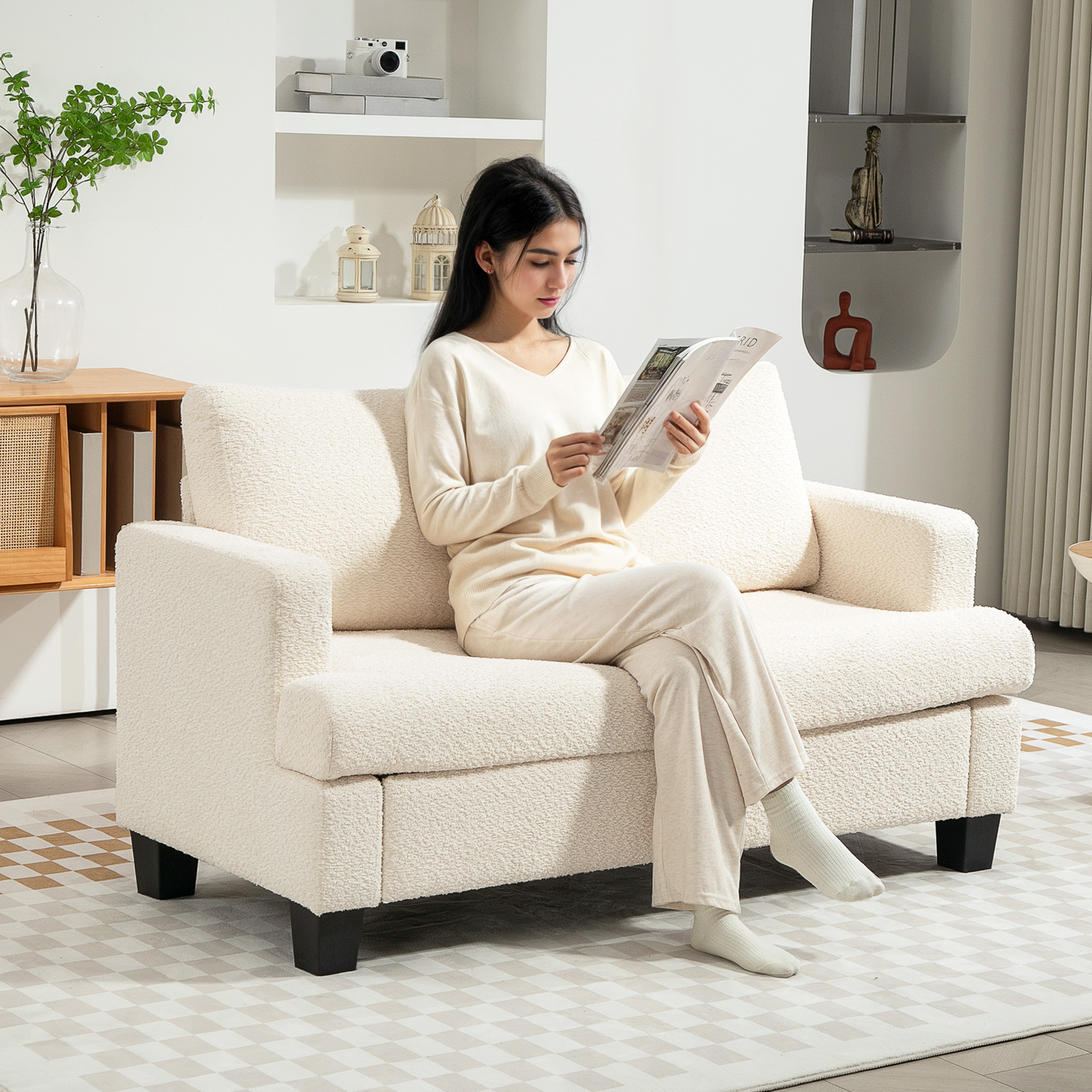 HOMCOM 2-Sitzer-Sofa, modernes Design, 140 cm, mit abnehmbaren Rückenkissen günstig online kaufen