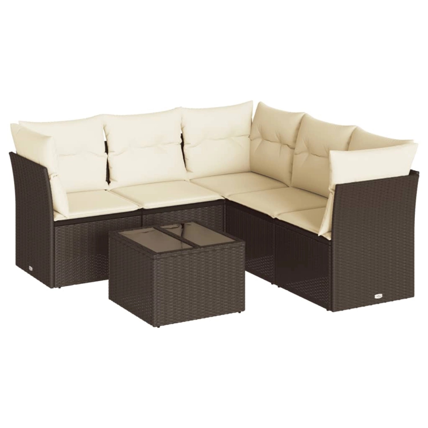 vidaXL 6-Tlg Garten-Sofagarnitur mit Kissen Braun Poly Rattan 3217633 günstig online kaufen