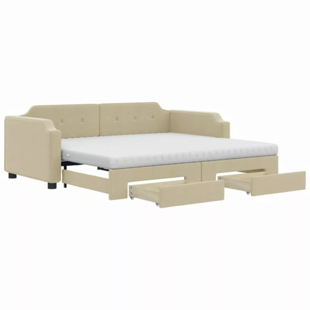 vidaXL Gästebett Gästebett Tagesbett Ausziehbar mit Schubladen Creme 100x20 günstig online kaufen