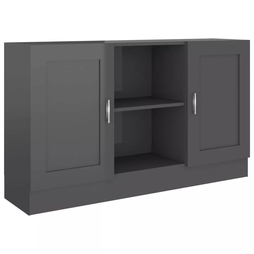 Sideboard Hochglanz-grau 120x30,5x70 Cm Spanplatte günstig online kaufen